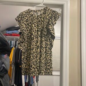 Boutique Ruffle Sleeve Tank Blouse